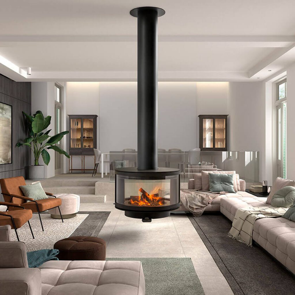 rocal ronde central suspended stove